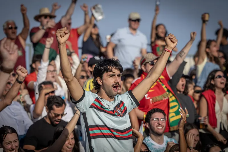 Celebrations in the stands during Portugal’s match