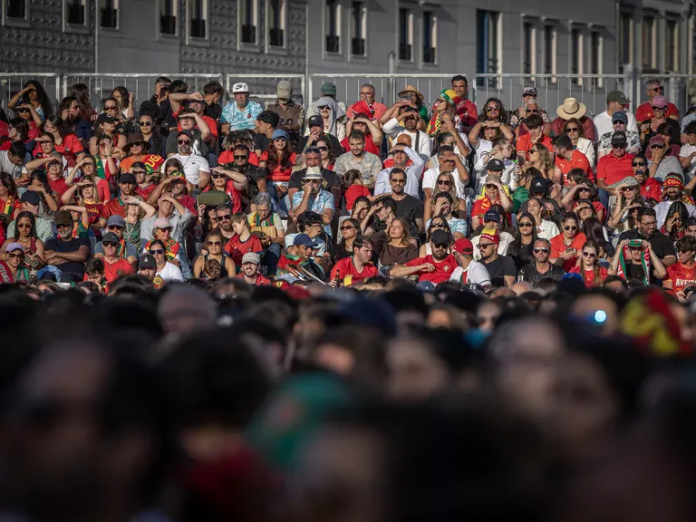 Packed stands at Fan Zone Aveiro 2026